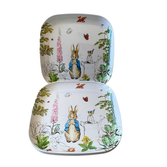 NEW Beatrix Potter Peter Rabbit Melamine Easter Dinner Plates 10" Set of 4 - Picture 8 of 14